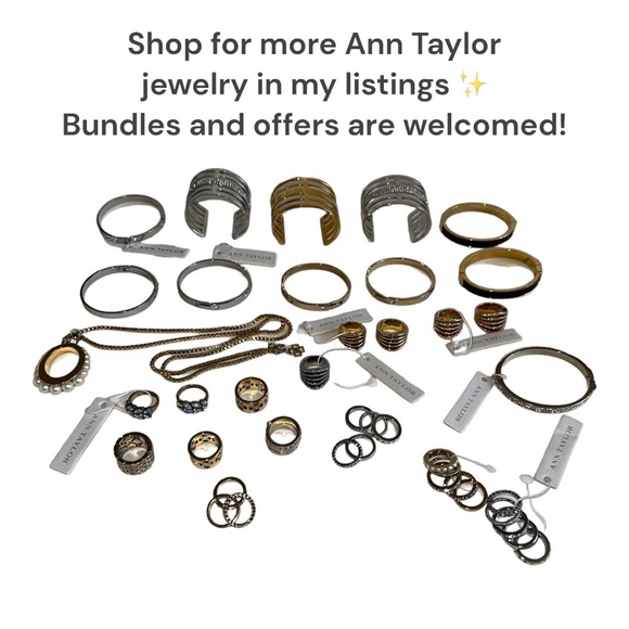 β¨π Ann Taylor Stack Hinged Silver and Gold Ring Size 8 πβ¨ - Picture 9 of 9